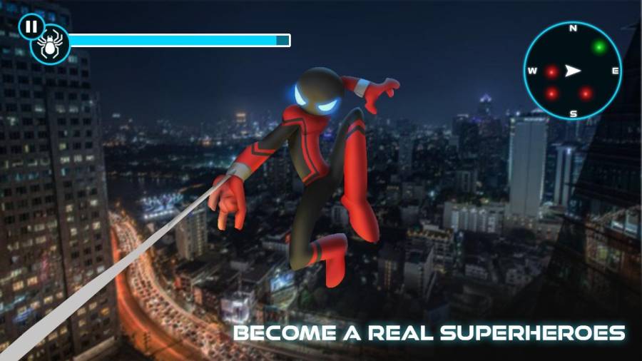 ֩Ϸİ棨Spider Hero Stickman Rope Warrior  v3.9.4 screenshot 1