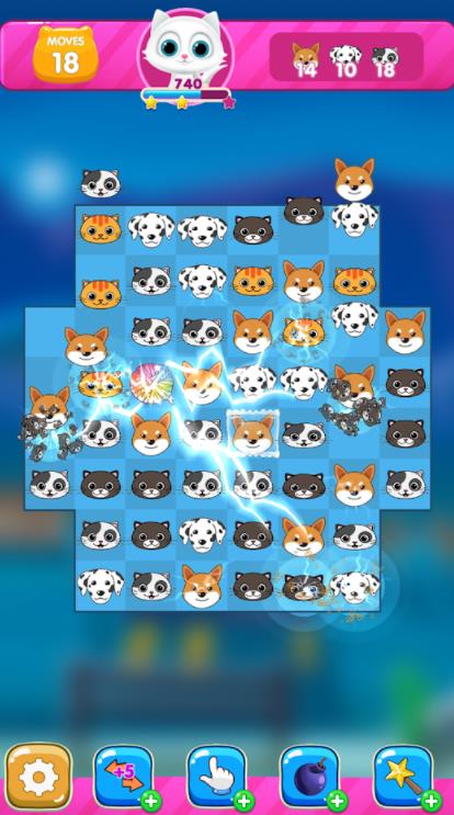 è3Ϸ׿棨Dogs Cats Match 3  v1.1 screenshot 2