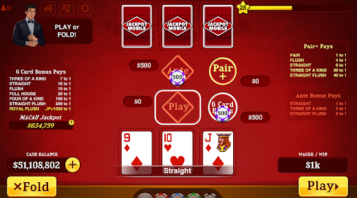 Triple Card Poker Three Card Apk Download for Android  1.6.1 screenshot 3