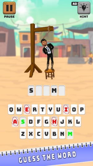 Hangman 2 - word game. Addictive quiz with words guessing