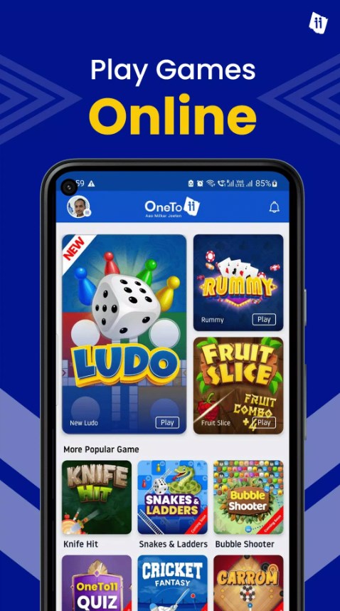 OneTo11 Play Ludo & Rummy apk download  1.0.05 screenshot 1