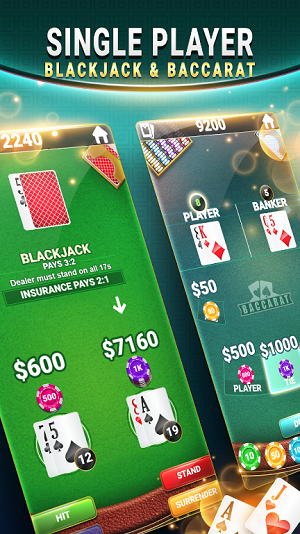 Blackjack & Baccarat Card Game Apk Download for Android  1.1.24 screenshot 1