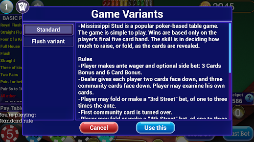 Mississippi Stud Poker Apk Free Download  1.7.3 screenshot 3