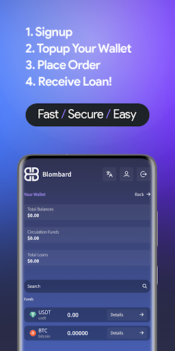 Blombard Crypto Loans App Download for Android  1.1.2 screenshot 2