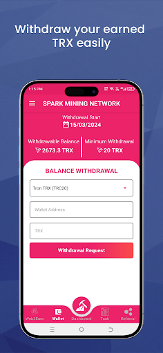 Spark Mining TRX Cloud Miner App Free Download  1.1.2 screenshot 1
