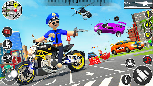 Stickman Police MotoBike Chase mod apk unlimited money  1.0.7 screenshot 1