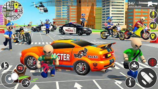 Stickman Police MotoBike Chase mod apk unlimited money  1.0.7 screenshot 3