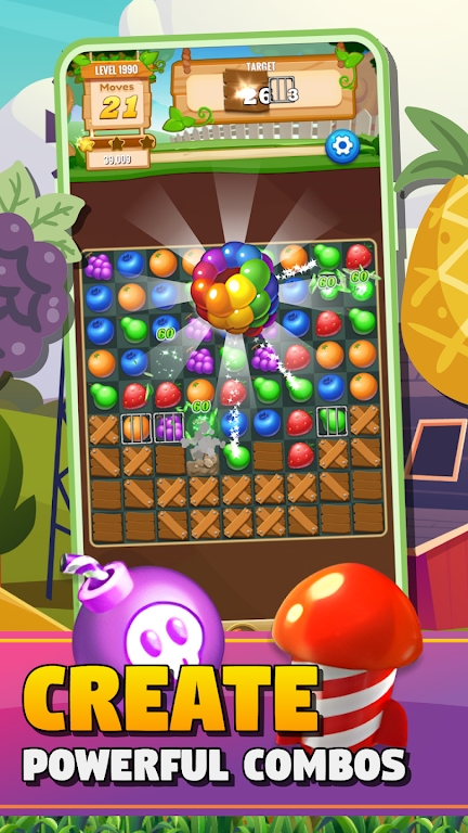 Sweet Fruit Crush Match Game mod apk unlimited money  1 screenshot 4