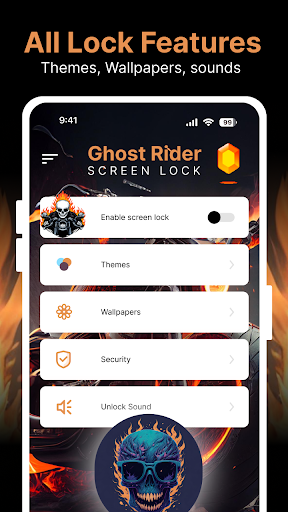 Ghost Rider Zip Screen Lock mod apk unlocked everything  1.0.17 screenshot 3