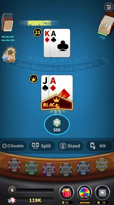 blackjack 21 offline games Mod Apk Free Chips Latest Version  1.9.8 screenshot 3