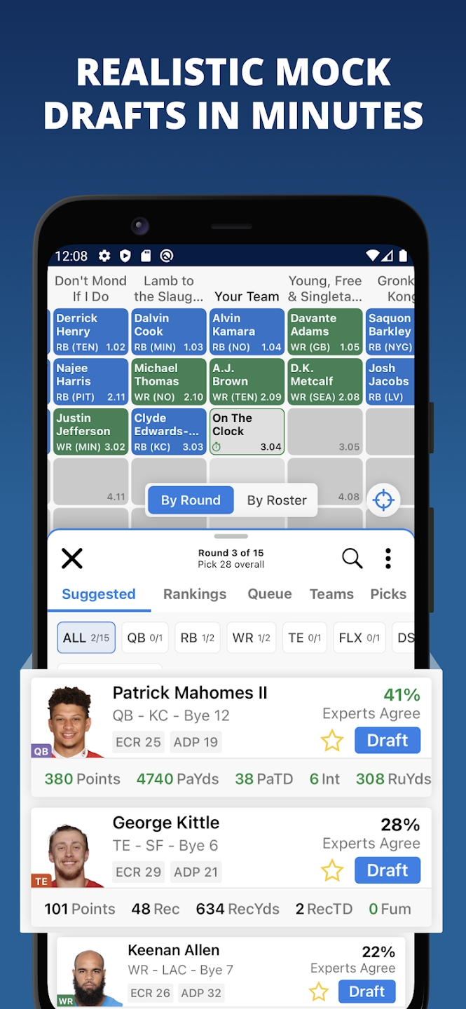 Fantasy Football Draft Wizard simulator app Android  4.0.6 screenshot 4