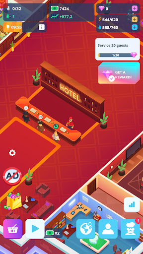 Idle Hotel Tycoon Empire Mod Apk Unlimited Money and Gems  1.1 screenshot 1