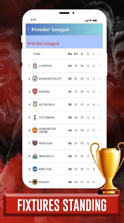 Premier League Live Score App Download for Android  1.0.0 screenshot 2