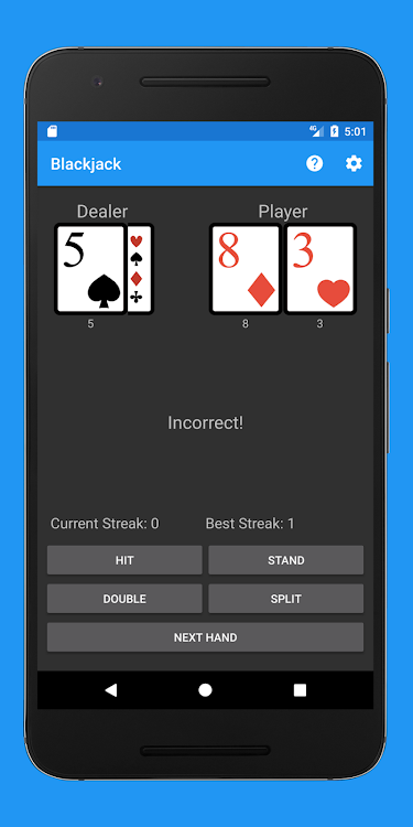 Learn Blackjack Strategy app Last version  v1.0 screenshot 2