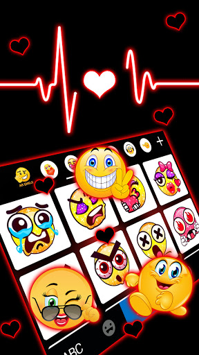 Neon Red Heartbeat Theme mod apk no ads download  9.4.0_0315 screenshot 1