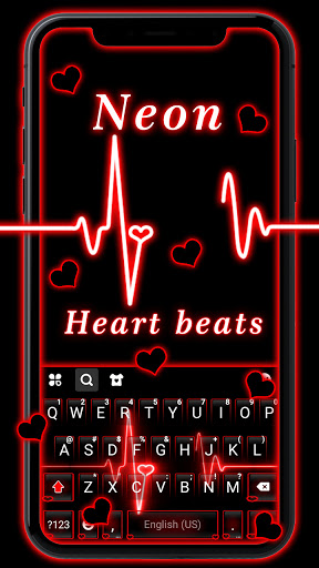 Neon Red Heartbeat Theme mod apk no ads download  9.4.0_0315 screenshot 3