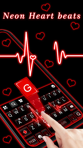 Neon Red Heartbeat Theme mod apk no ads download  9.4.0_0315 screenshot 4