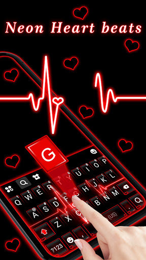 Neon Red Heartbeat Theme mod apk no ads downloadͼƬ1