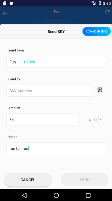 Skycoin Wallet App Download Latest Version  1.9 screenshot 1