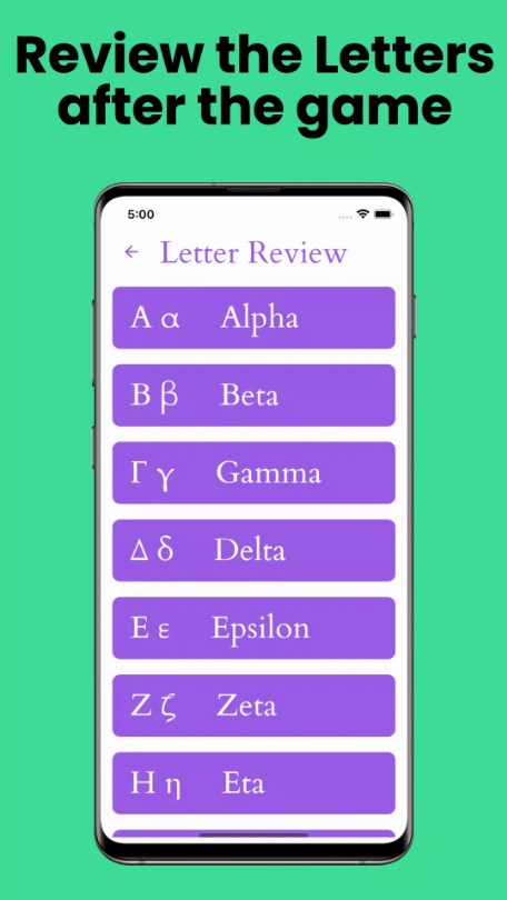 Learn Greek Alphabet game app for android download   1.2.6 screenshot 2