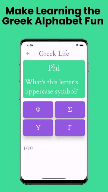 Learn Greek Alphabet game app for android download   1.2.6 screenshot 3