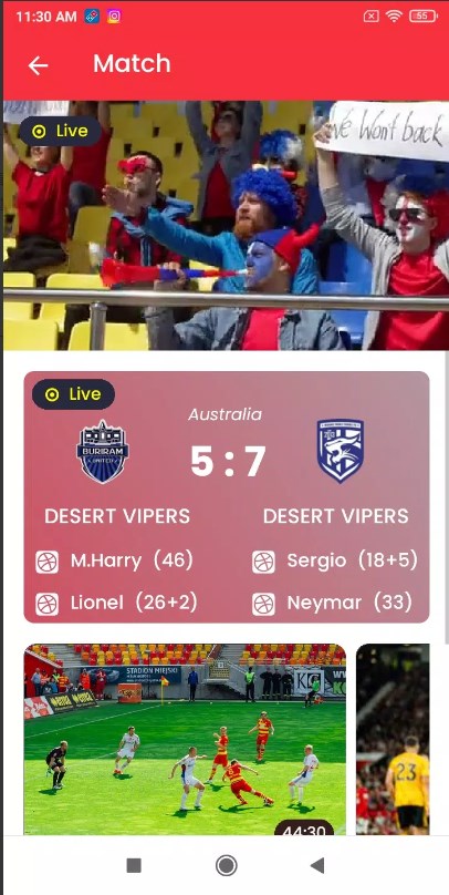 Live Score Sport app latest version  1.0.2 screenshot 3