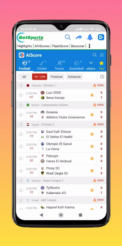BetSports Livescore app for android download   9.8  screenshot 1