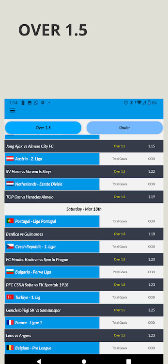 OVER 1.5 DAILY PREDICTION apk free download for android  2.1.2 screenshot 2