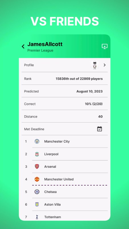 League Predictor android latest version download  3.7.6 screenshot 1