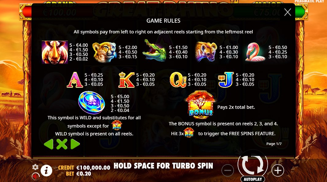Great Rhino slot game download latest version  1.0.0 screenshot 1