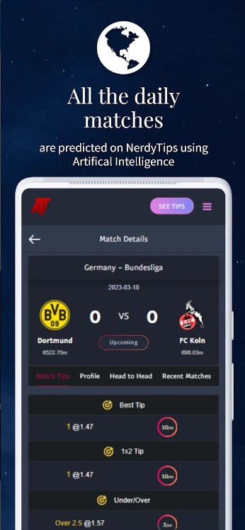 AI Football Tips NerdyTips app for android download  1.5 screenshot 2