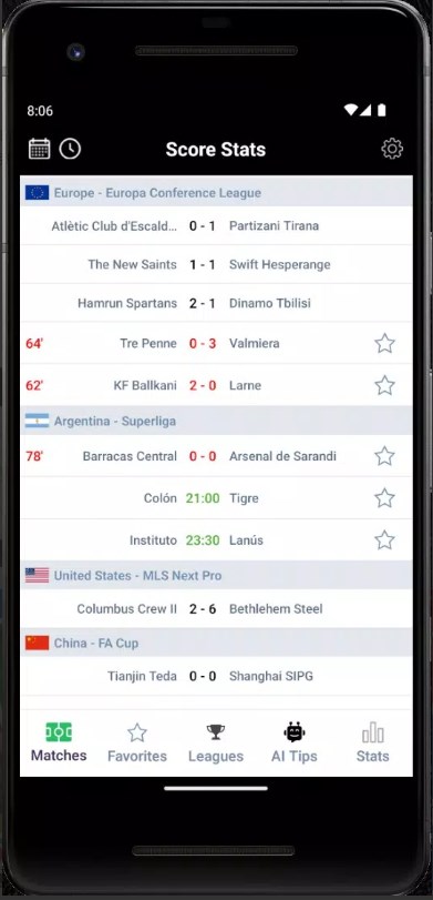 ScoreStats Live Scores Apk Latest Version  1.16 screenshot 2