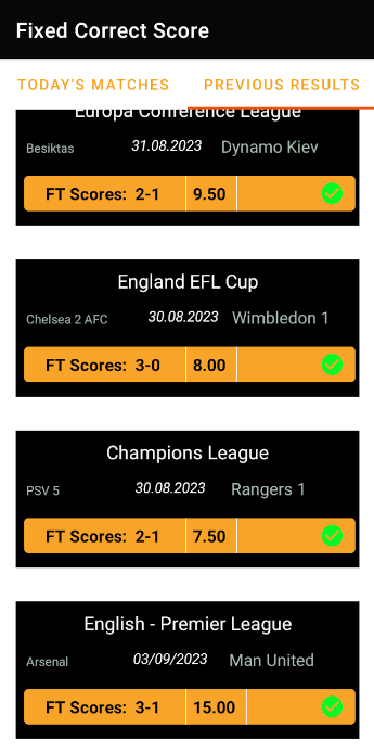 Fixed Correct score Tips Apk Latest Version  1.6 screenshot 1