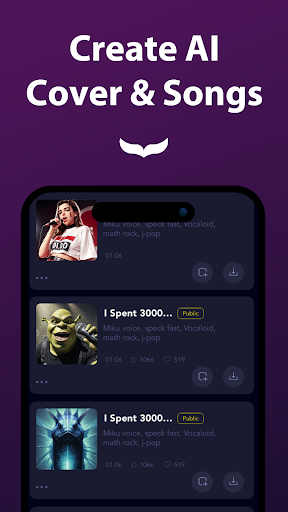 Whale.AI AI Cover & Songs App Free Download for Android  1.0.1 screenshot 1
