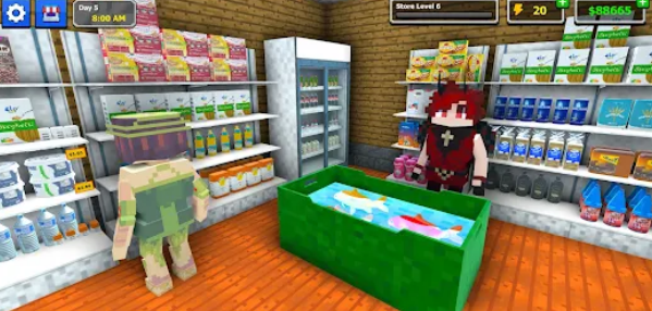 Pixel Supermarket Simulator Apk Download for Android  1.0.0 screenshot 2