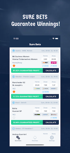 Sure Bets Arbitrage Bet Finder app download for android  2.3 screenshot 2