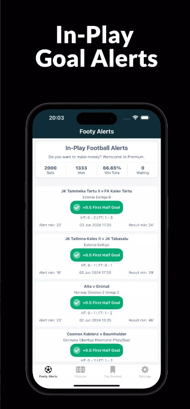 Footy Alerts Apk Latest Version  1.20 screenshot 1