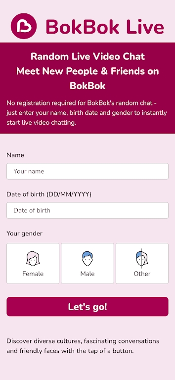 BokBok Live Random Video Chat app download for android  1.1.0 screenshot 1