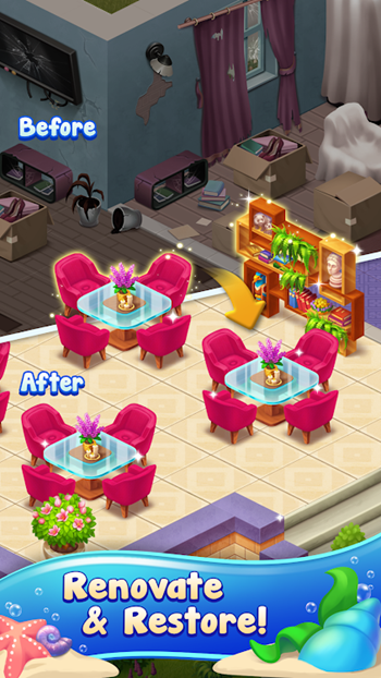 Seaside Cafe Merge Cooking apk download latest version  1.0.7 screenshot 4