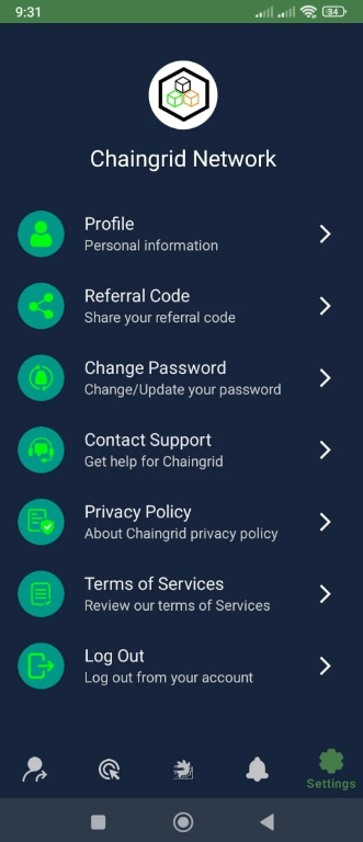 ChainGrid Network mining app download apk latest version  1.0.8 screenshot 1
