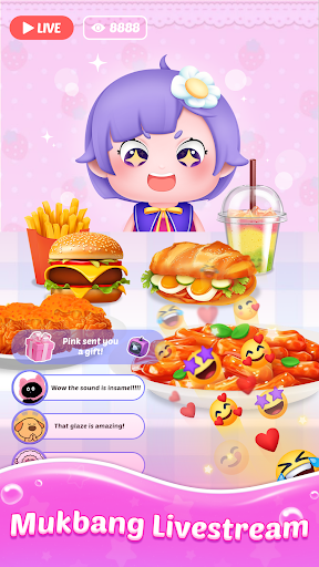 Mukbang Live stream ASMR game mod apk unlimited money and gemsͼƬ1